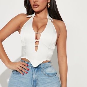 White halter top